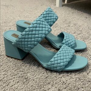 Steve Madden Light Blue Woven Heels